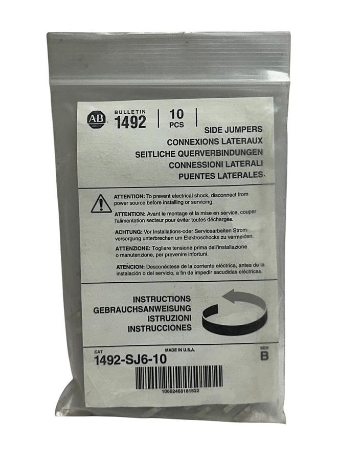 Used 50 ALLEN BRADLEY 1492-SJ6-10 /B BULLETIN 1492 SIDE JUMPERS GRAY OEM NSMP