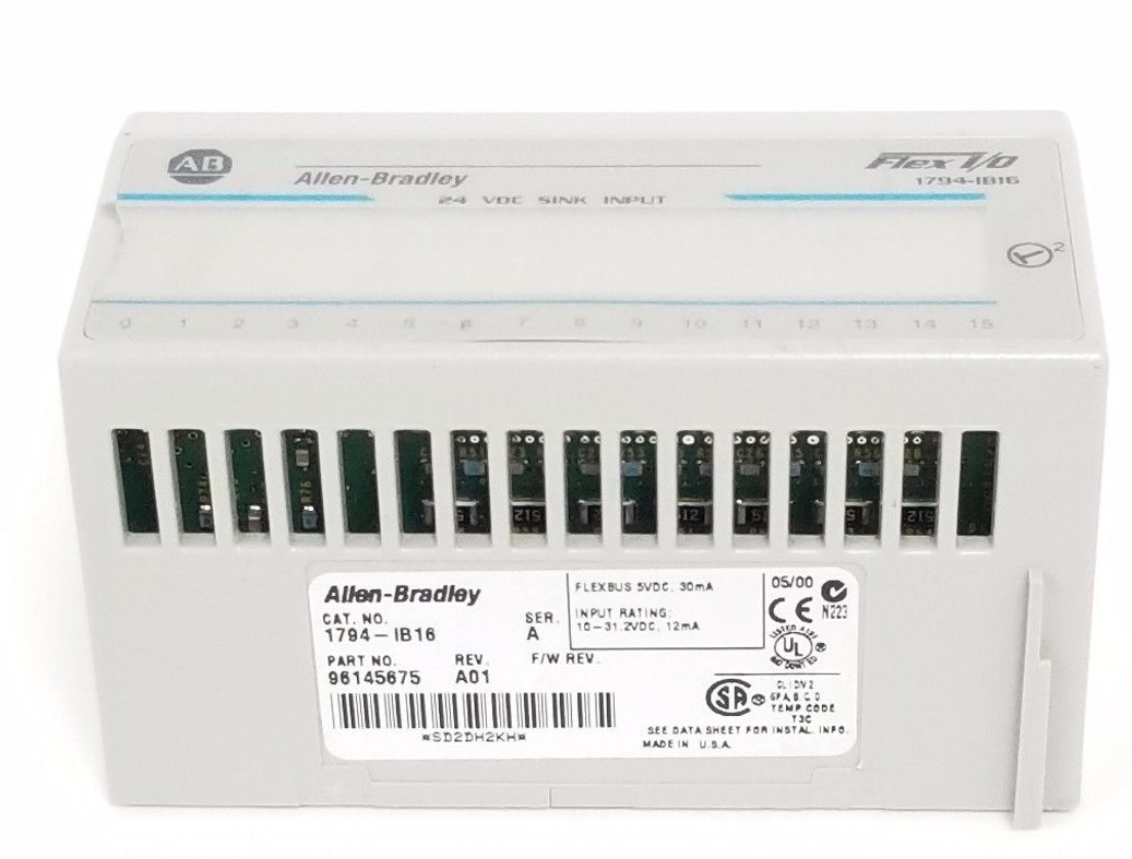 Used ALLEN BRADLEY 1794-IB16 FLEX I/O INPUT MODULE SER. A, REV. A01