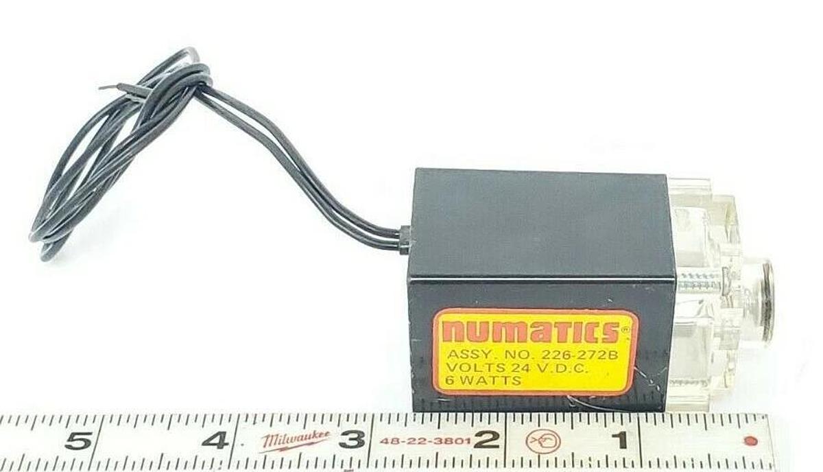 Used NUMATICS 226-272B SOLENOID VALVE COIL 24VDC, 6 WATTS 226272B