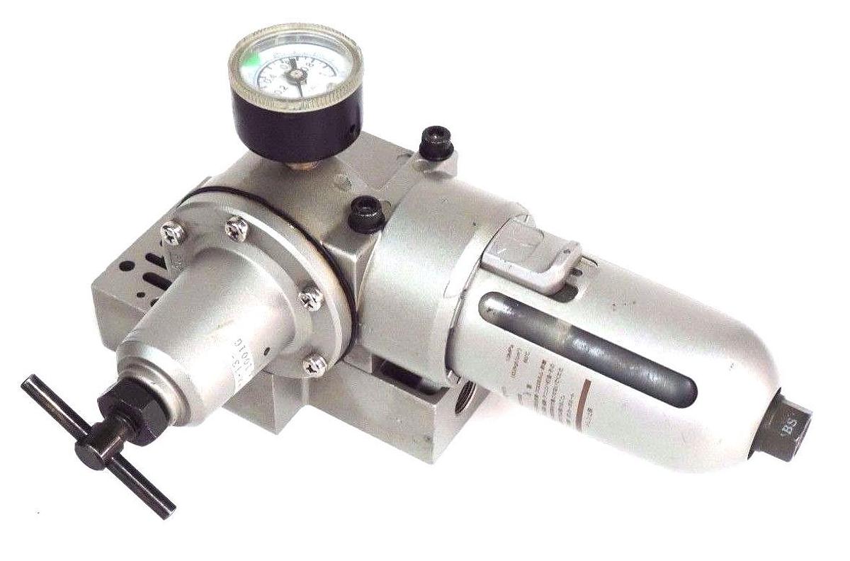 Used SMC INA-13-1001G REGULATOR 1.0MPA, 145PSI W/ SMC MPA GAUGE INA131001G