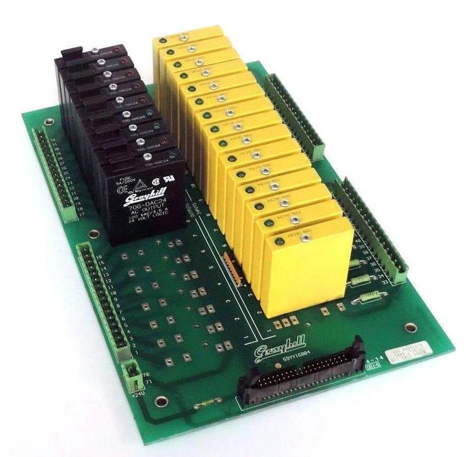 Used ABB GRAYHILL 69YY16004 RELAY CONTROL BOARD ROBOTICS W/ 70G-IAC24, 70G-OAC24
