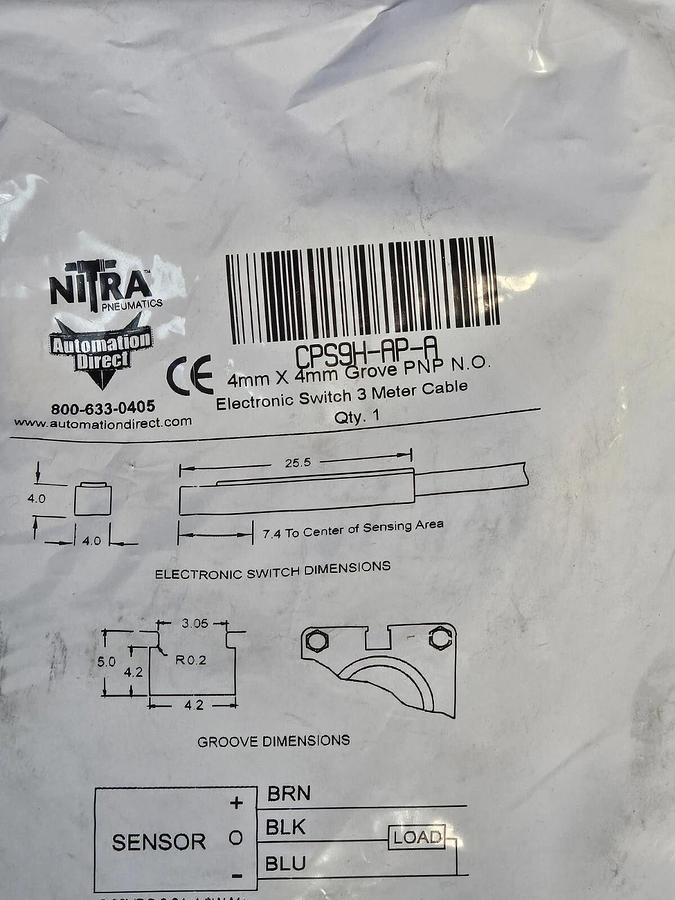 Used NEW AUTOMATION DIRECT NITRA CPS9H-AP-A CYLINDER SWITCH