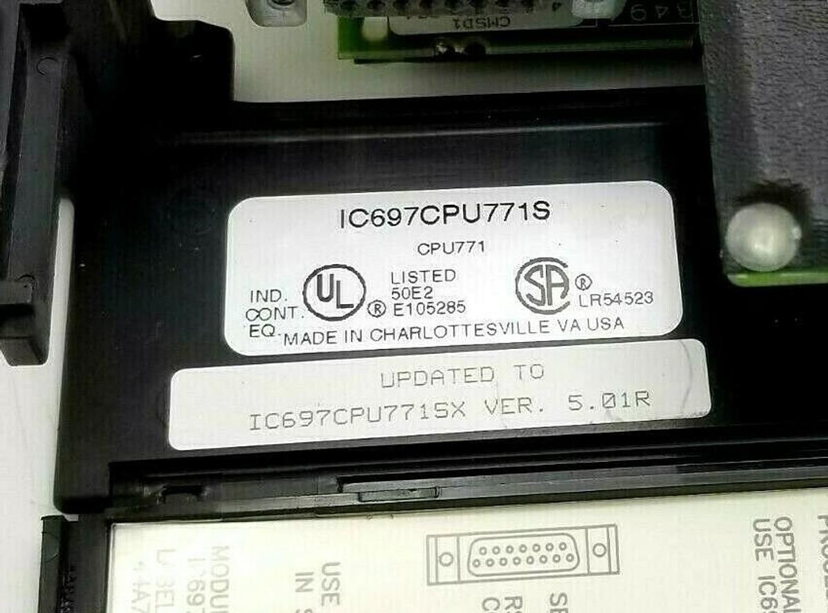 Used GE FANUC IC697CPU771S CPU MODULE W/ IC697MEM713B 512KB CMOS MEMORY IC697CPU771S