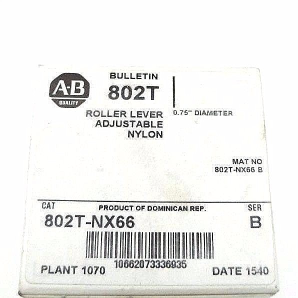 NIB ALLEN BRADLEY 802T-NX66 ROLLER LEVER ADJUSTABLE NYLON 802TNX66. SER. B
