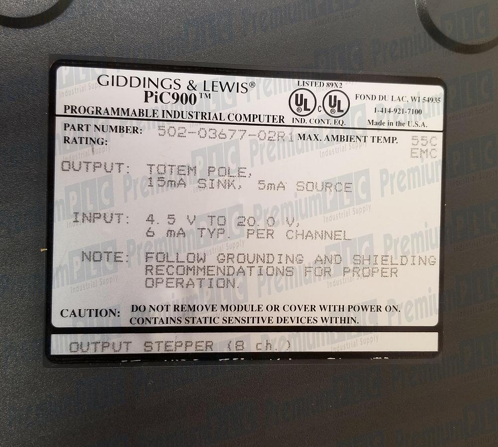 Used GIDDINGS & LEWIS 502-03677-02 PIC900 OUTPUT STEPPER (8 CH) 502-03677-02R1 NIB
