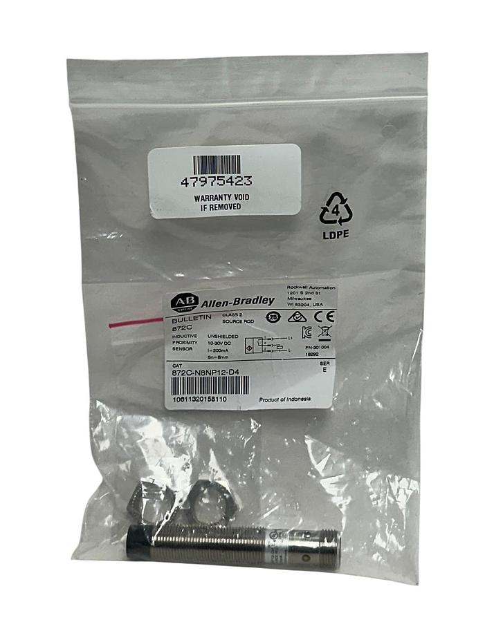 Used ALLEN BRADLEY 872C-N8NP12-D4 /E INDUCTIVE PROXIMITY SENSOR 10-30VDC 8mm NSMP
