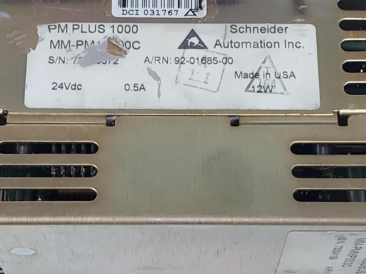 Used SCHNEIDER AUTOMATION MODICON PANELMATE PLUS 1000, MM-PM10300C, 92-01685-00