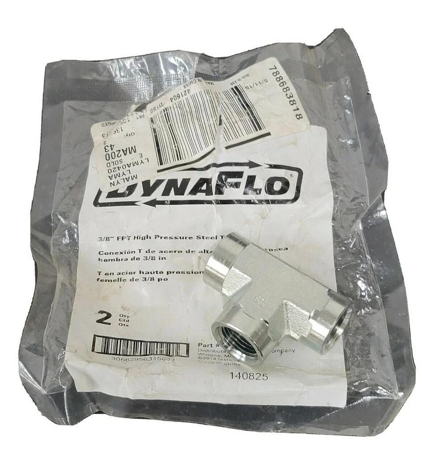 NEW DYNAFLO 421604 3/8'' HIGH PRESSURE STEEL TEE