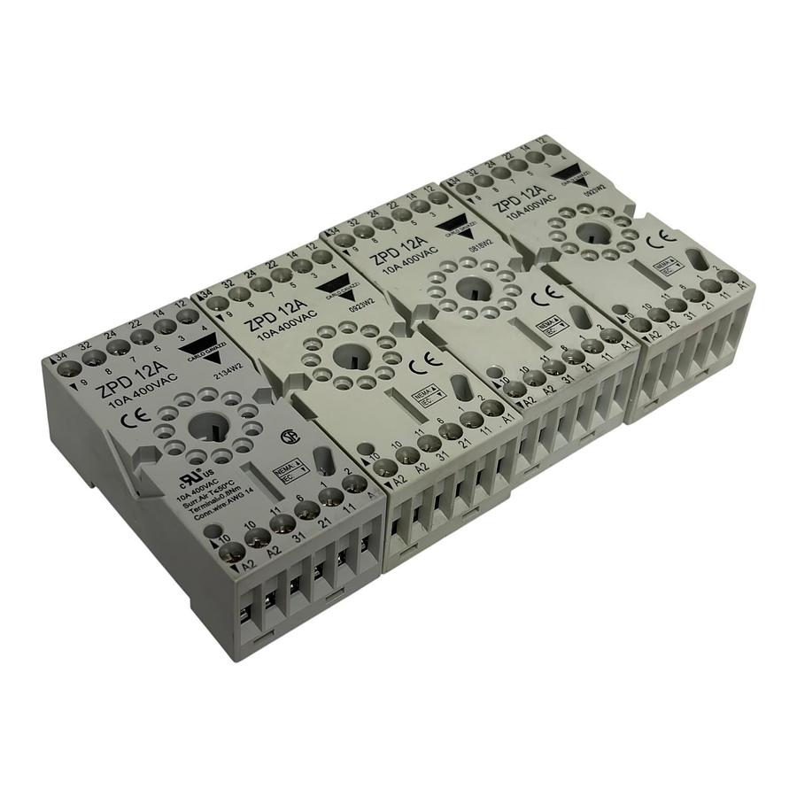 Used Carlo Gavazzi ZPD12A 11-Pin Circular Relay Socket Base 10A 400VAC Lot of 4