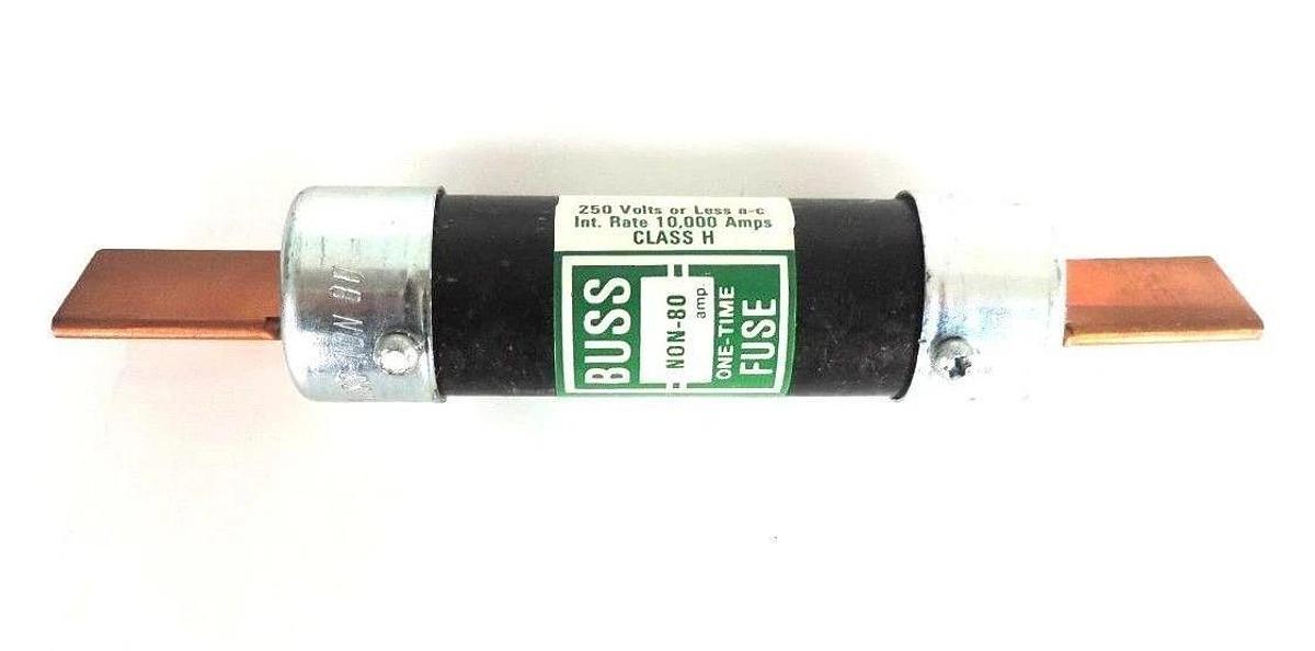 Used LOT OF 3 BUSSMANN NON-80 ONE TIME FUSES 80AMP 250V NON80