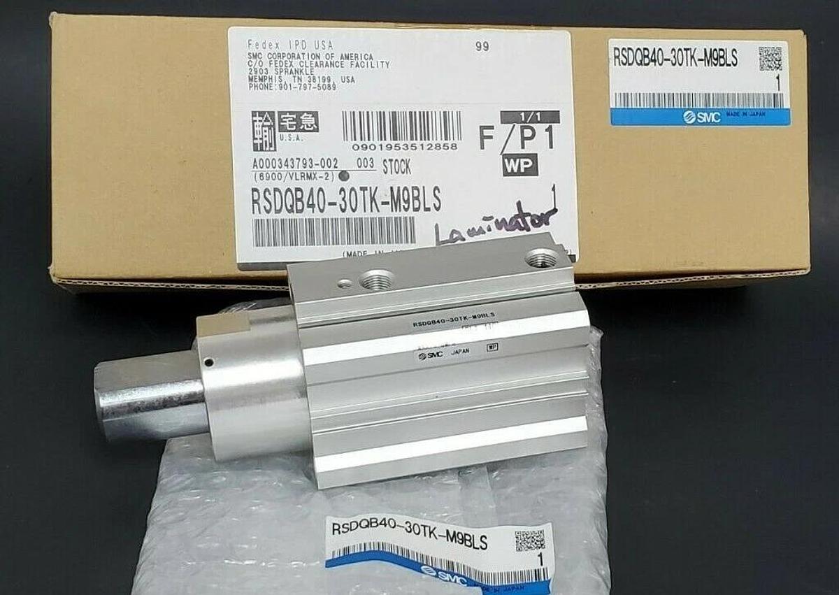 Used NIB SMC RSDQB40-30TK-M9BLS COMPACT STOPPER CYLINDER RSDQB4030TKM9BLS