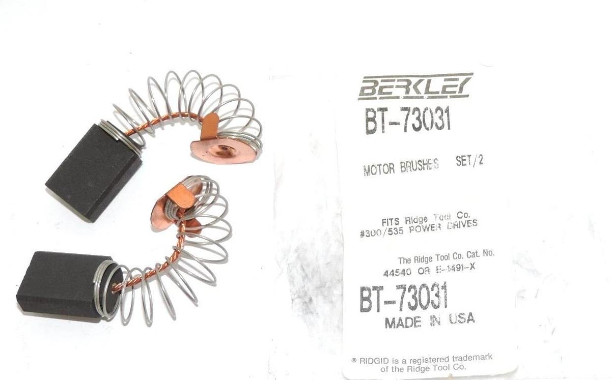 Used NEW BERKLEY BT-73031 MOTOR BRUSHES BT73031 SET/2 RIDGE P/N: 44540 OR E-1491-X