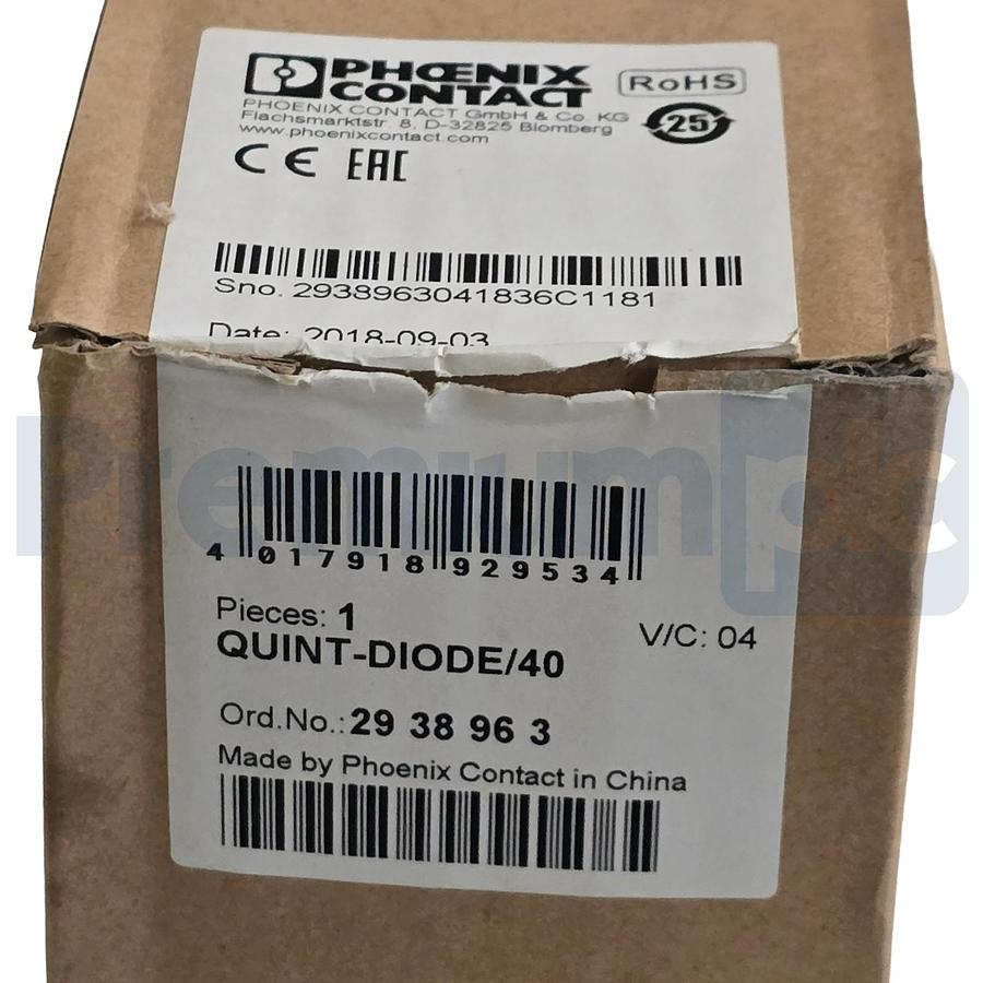 Used Phoenix Contact 2938963 | QUINT-DIODE/40 Redundancy Power Module 24VDC 40A NSMP