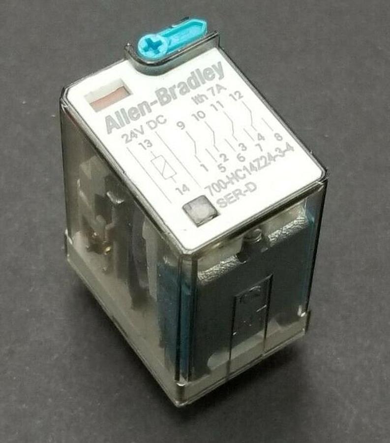 Used ALLEN BRADLEY 700-HC14Z24-3-4 SER. D RELAY 24VDC 7A 700HC14Z2434