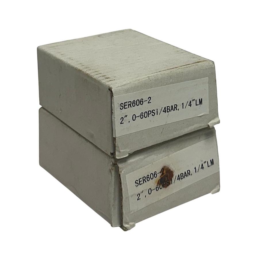 Used 2 SERFILCO SER606-2 / SER6062 LIQUID FILLED PRESSURE GAUGES 2'' 0-60PSI NSMP