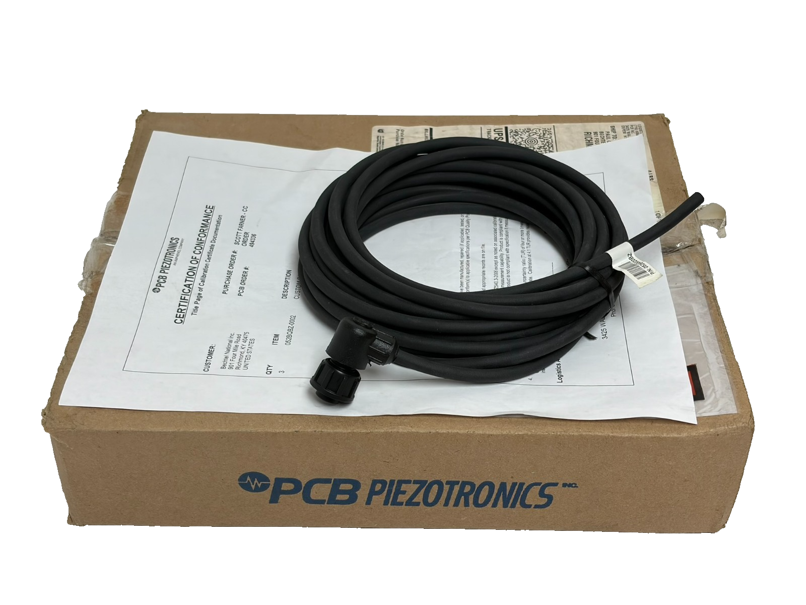 Used PCB Piezotronics 052BQ020BZ Polyurethane Braid Shielded Cable 20ft New Surplus