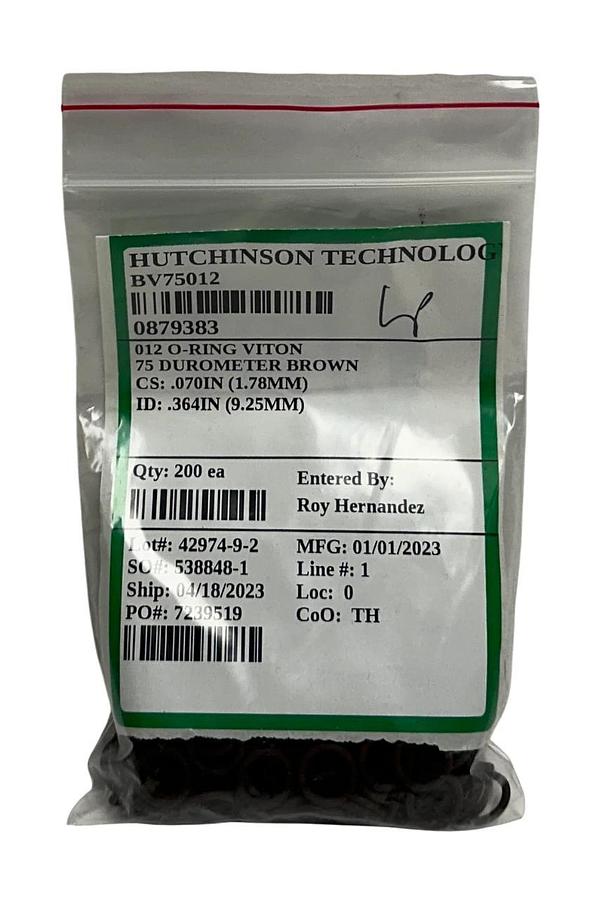 200 GLOBAL O-RING AND SEAL BV75012 FKM O-RINGS 012 BROWN DUROMETER 75 NSMP