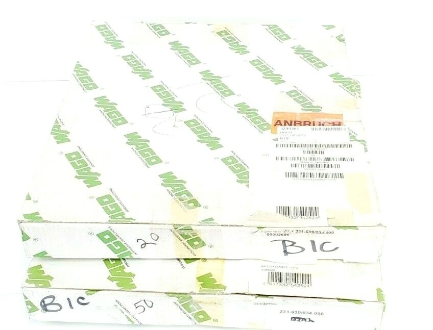 Used LOT OF 71 NEW WAGO 231-639/034-000 TERMINAL BLOCKS ORANGE SERIES 231