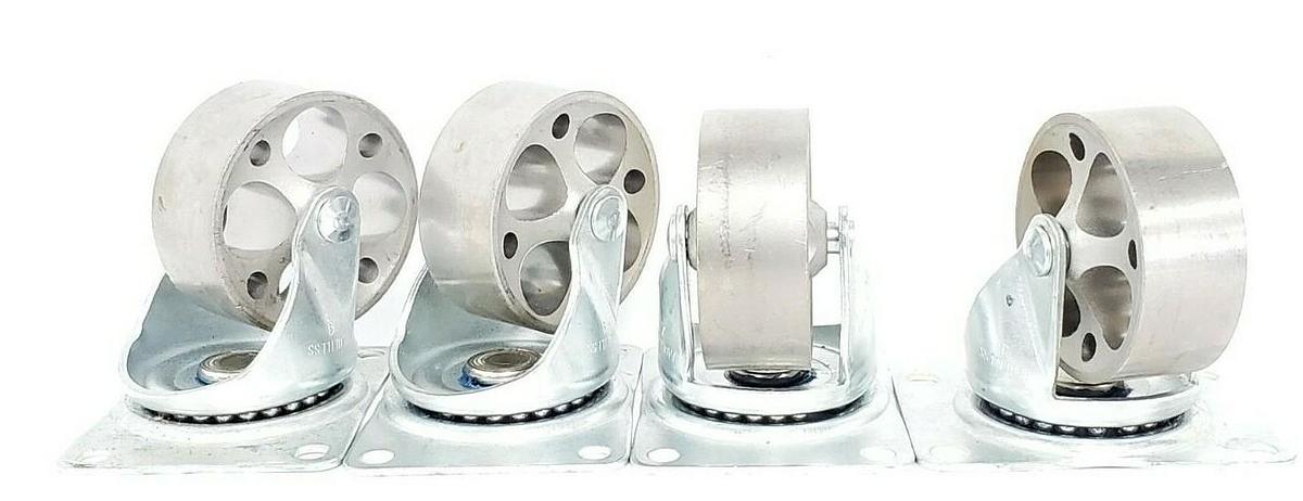 Used LOT OF 4 NEW SPENCER 661.018223.99 FAULTLESS 3 SWIVEL CASTER WHEELS 3" X 1-3/16"