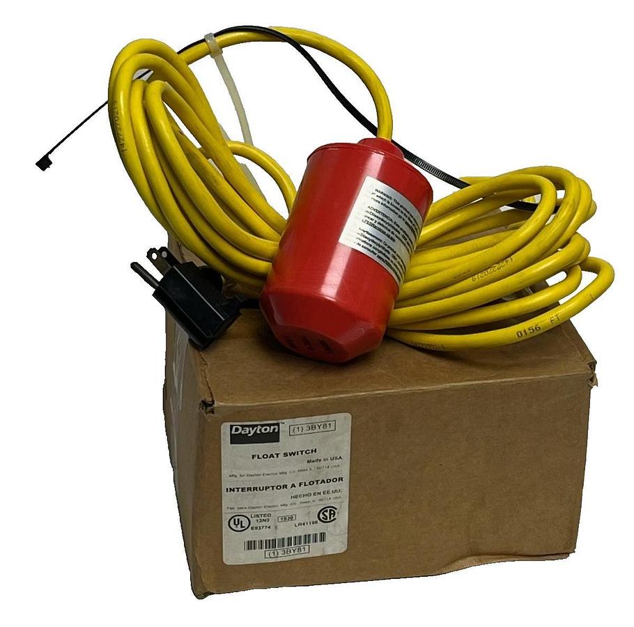 Dayton 3BY81 Float Switch 115V 13A Tethered High Temp New Surplus Open Box