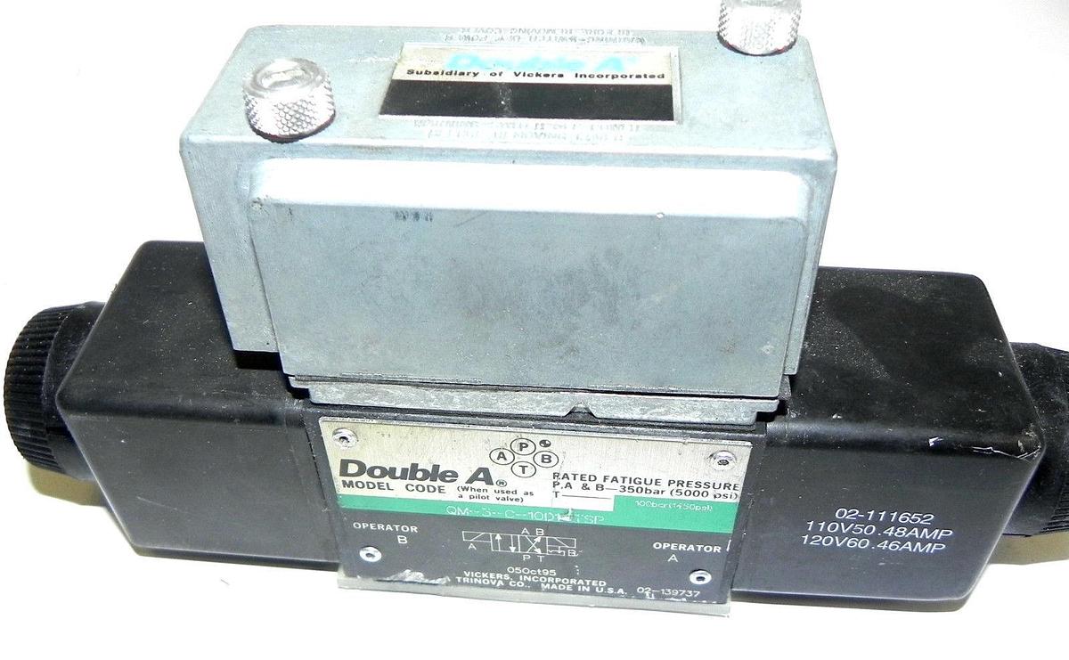 Used VICKERS DOUBLE A HYDRAULIC QM-3-C-10D1-TSP SOLENIOD VALVE QM3C10D1TSP