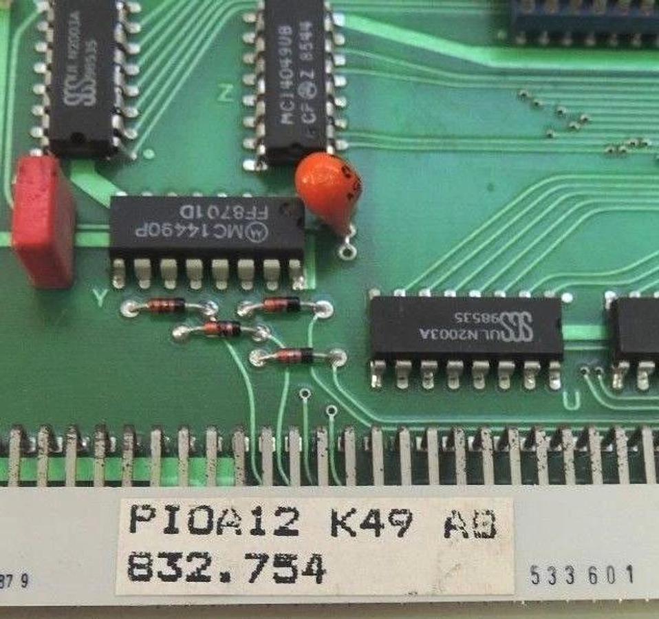 Used HEINEN ELEKTRONIK PIOA12 K49 AB 832.754 PC BOARD 60907-7.4, PIOA