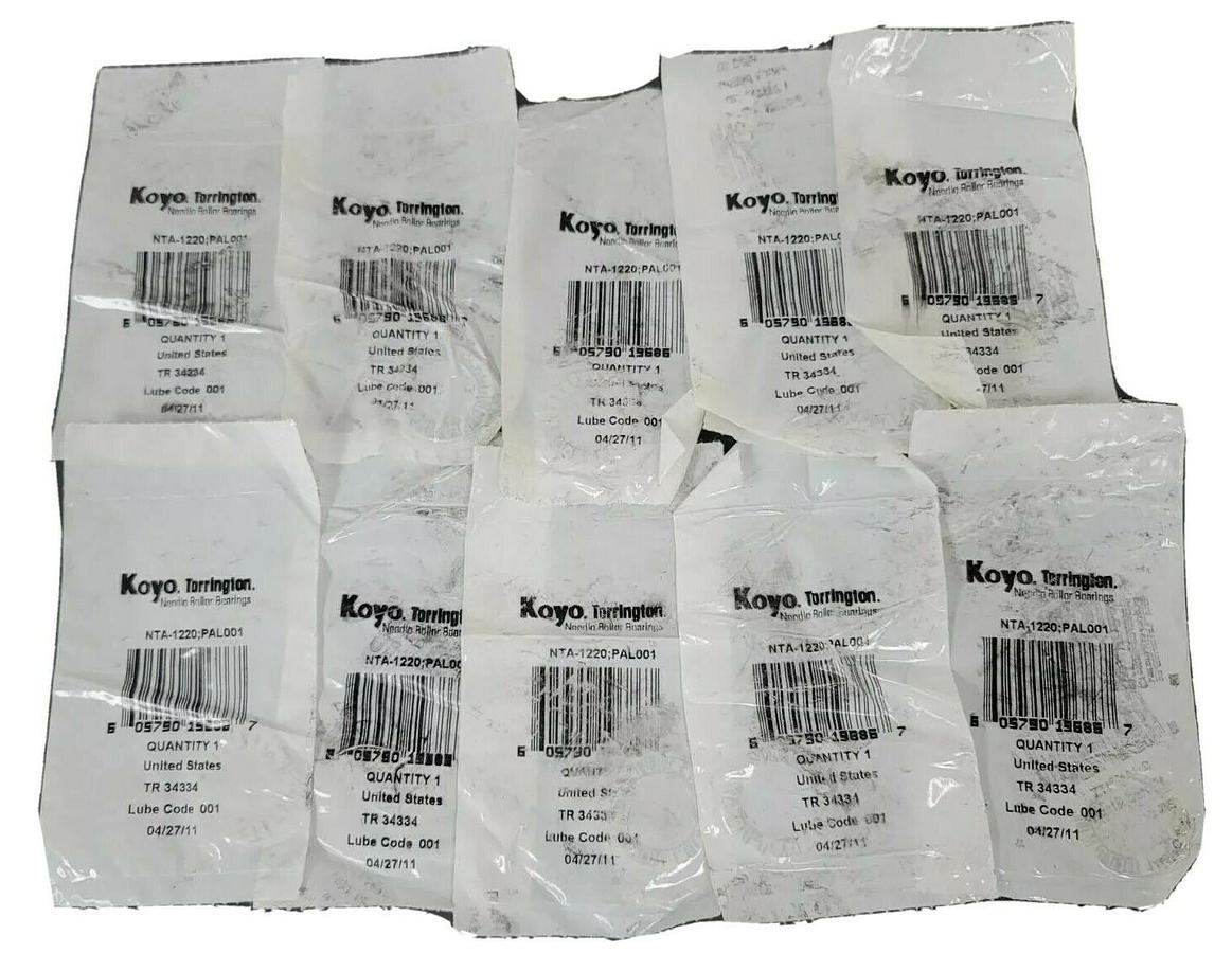 Used LOT OF 10 NEW KOYO TORRINGTON NTA-1220 PAL001 NEEDLE ROLLER THRUST BEARINGS