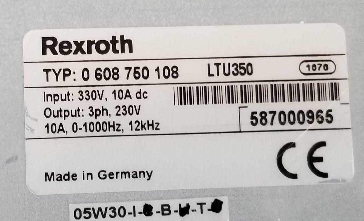 Used REXROTH 0 608 750 108 LTU350 SERVO AMPLIFIER ESA030G, 0608750108