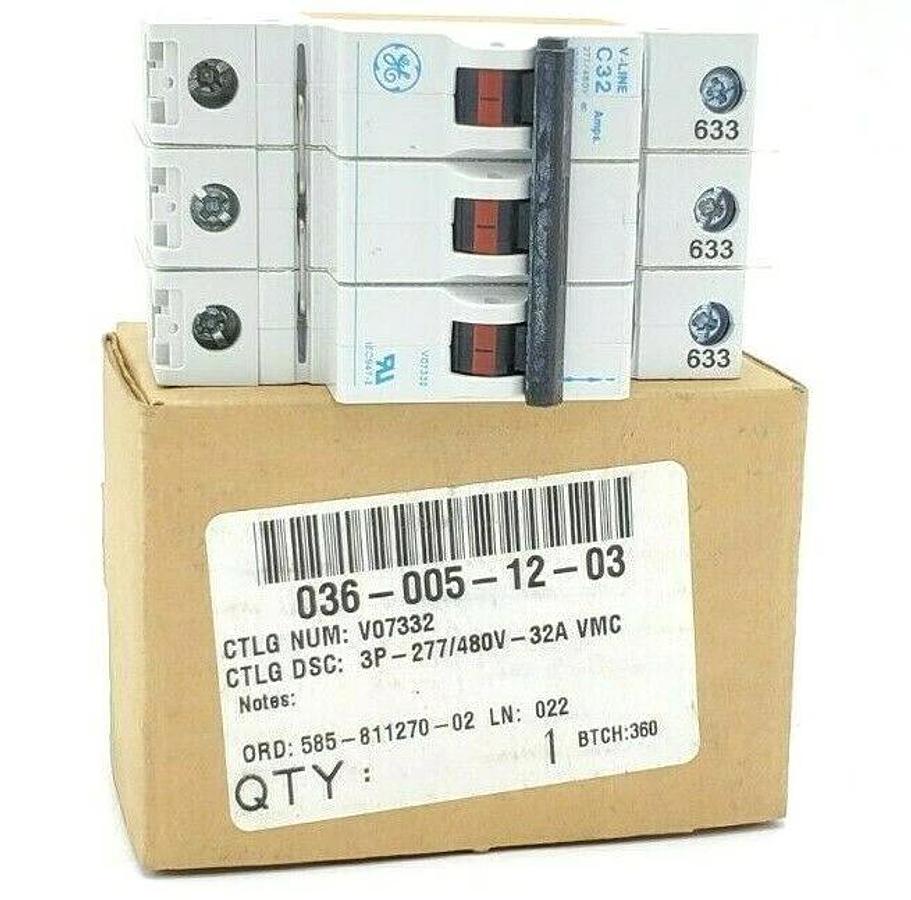 Used NIB GENERAL ELECTRIC V07332 CIRCUIT BREAKER 32AMP 3P 277/480VAC