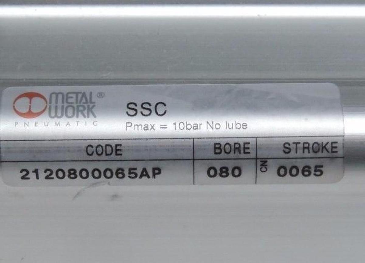 Used NEW METAL WORK PNEUMATIC 2120800065AP CYLINDER SSC 080 BORE 0065 STROKE
