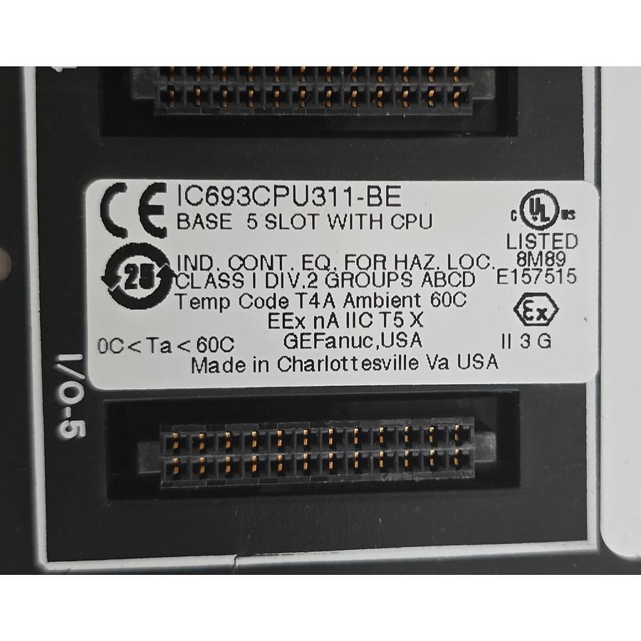 Used GE FANUC IC693CPU311 90-30 5-SLOT BASE BACKPLANE W/ CPU IC693CPU311-BE USPI