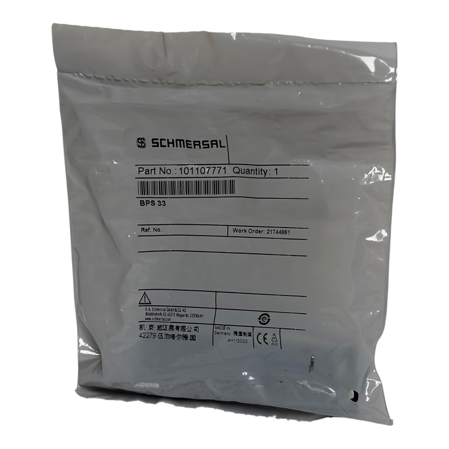 Schmersal BPS 33 Magnetic Safety Sensor Actuator 101107771 New Sealed