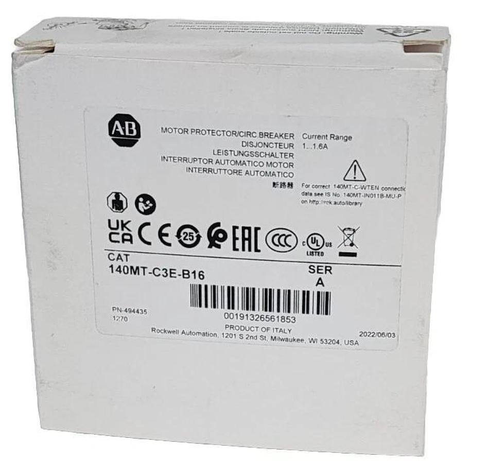 Used NIB ALLEN BRADLEY 140MT-C3E-B16 MOTOR PROTECTOR CIRCUIT BREAKER SER. A