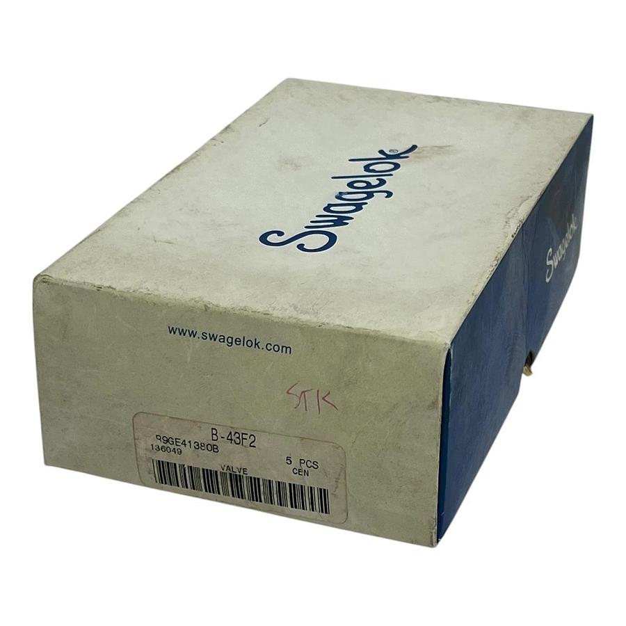 Swagelok B-43F2 Brass 40 Series 2-Way Ball Valve 1/8" FNPT Box of 5 Pack - New