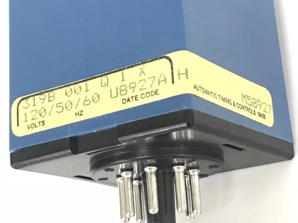 Used ATC 319B-001-Q-1-X TIME DELAY RELAY 120V, 50/60HZ, 319 TDR SS, 319B001Q1X