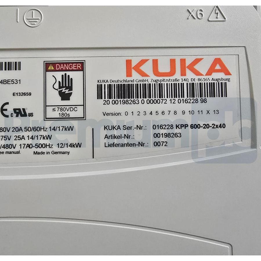 KUKA KPP 600-20-2X40 UL KRC4 Power Pack Drive ECMBP2D344BE531 | 13594517 198263