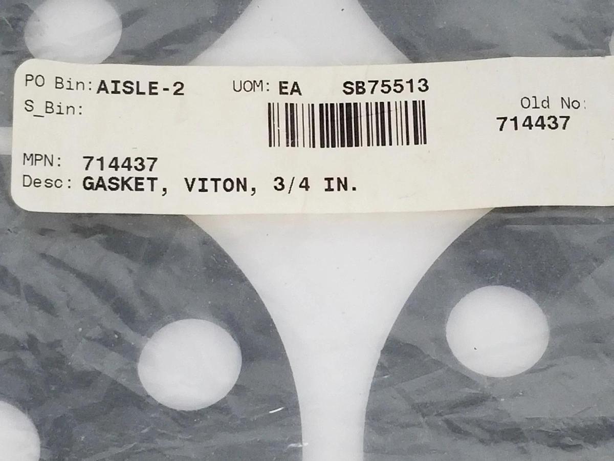 Used LOT OF 4 NEW GENERIC 714437 VITON GASKETS, 3/4 INCH