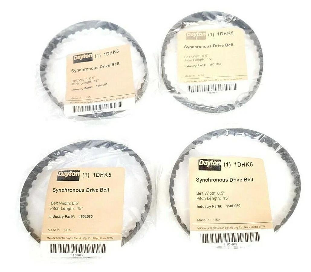Used LOT OF 4 NEW DAYTON 1DHK5 SYNCHRONOUS DRIVE BELTS