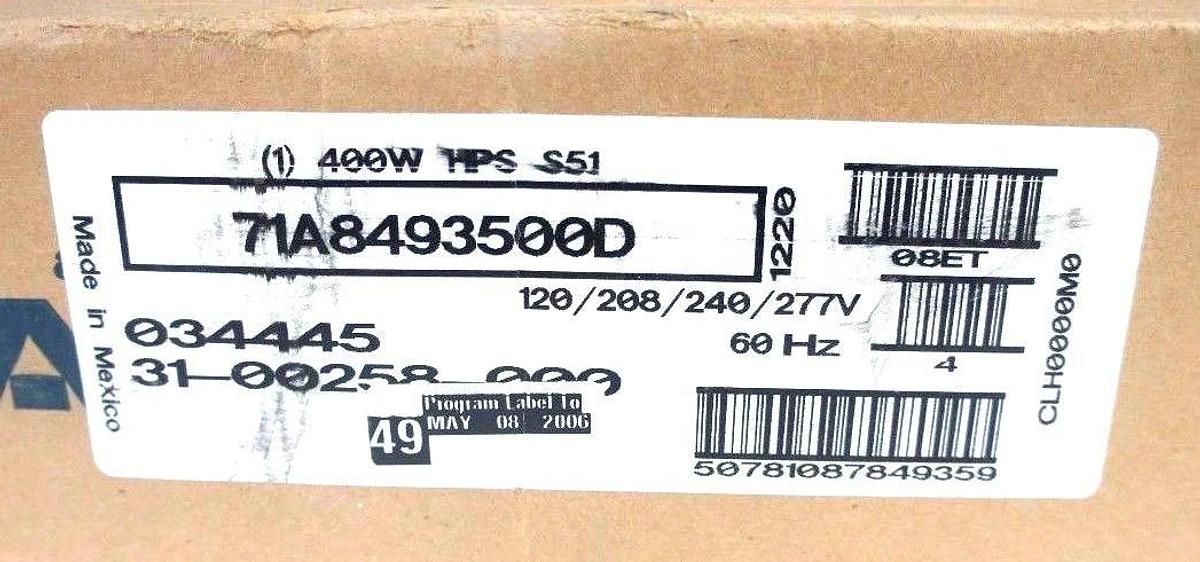 NIB ADVANCE 71A8493500D HPS BALLAST ASSEMBLY KIT 71A8493 7C550P24 LI501H4