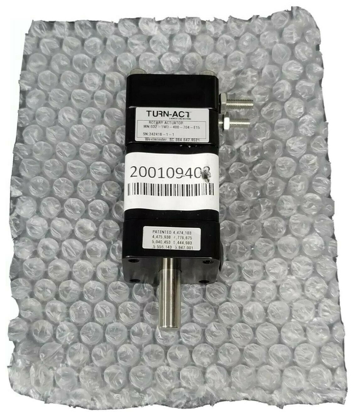 Used NEW TURN-ACT 032-1W3-400-704-E15 ROTARY ACTUATOR 0321W3400704E15