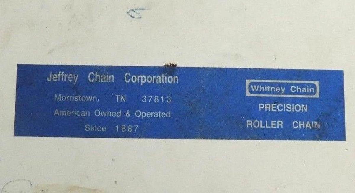 Used NIB WHITNEY CHAIN 25X10FT 480 LINKS PRECISION ROLLER CHAIN