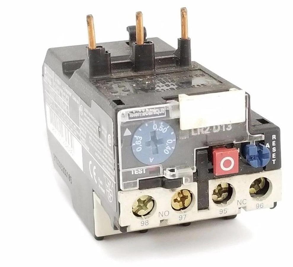 Used TELEMECANIQUE LR2-D1304 OVERLOAD RELAY BIMETALLIC 0.4-0.63AMP, 3P, 600VAC