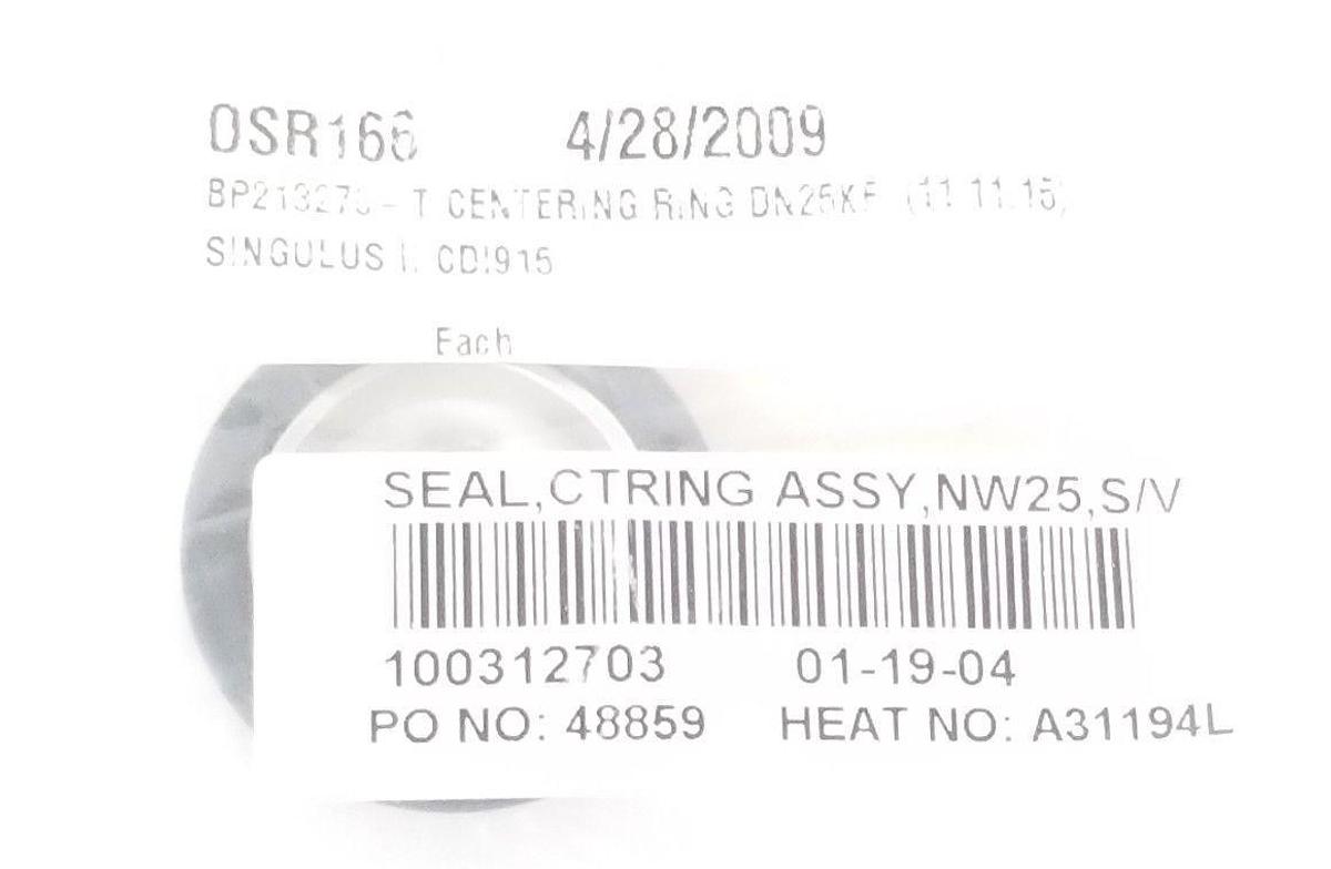 Used NEW MKS NW25,S/V SEAL, CENTERING RING 100312703