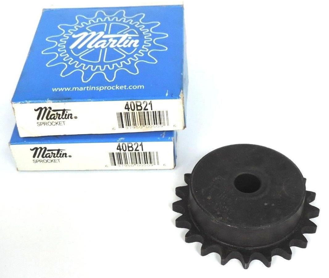 Used LOT OF 2 NIB MARTIN 40B21 SPROCKETS 21 TEETH .625IN BORE