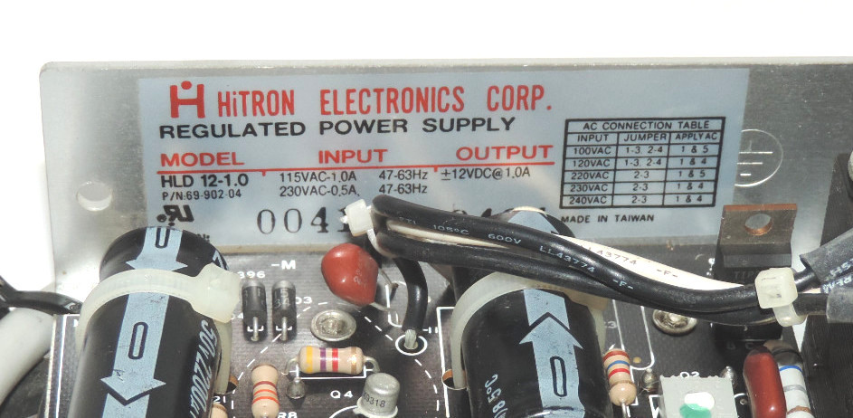 Used HITRON 12-1.0 REGULATED POWER SUPPLY 69-902-04