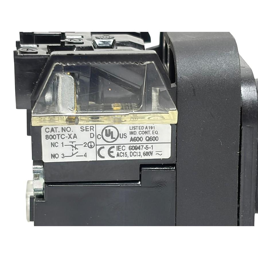 Used Allen Bradley 800HC-QRB24 White Illuminated Reset Push Button Switch 24V