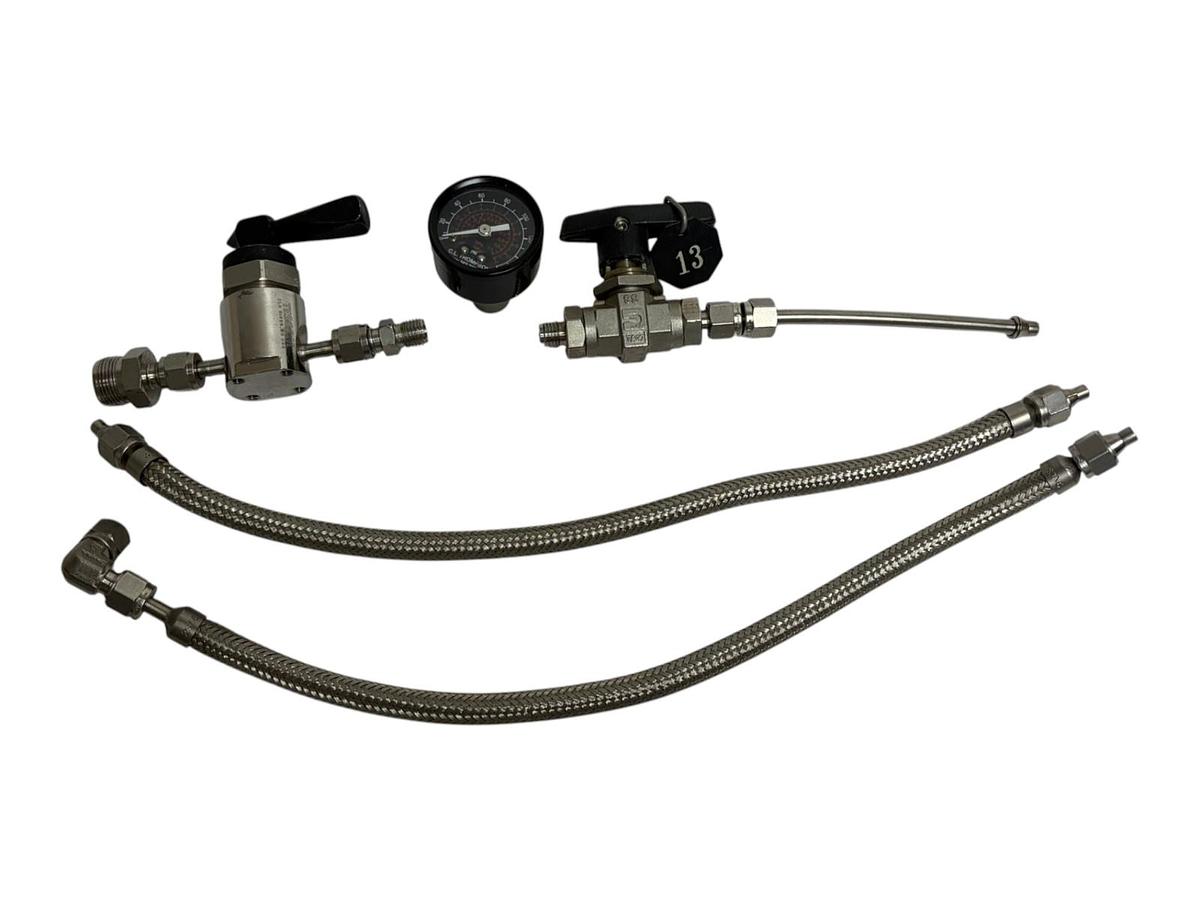 Swagelok Ball Valve 4Z-B6LJ-SSP-C3 Pressure Gauge Braided Stainless Hoses Lot