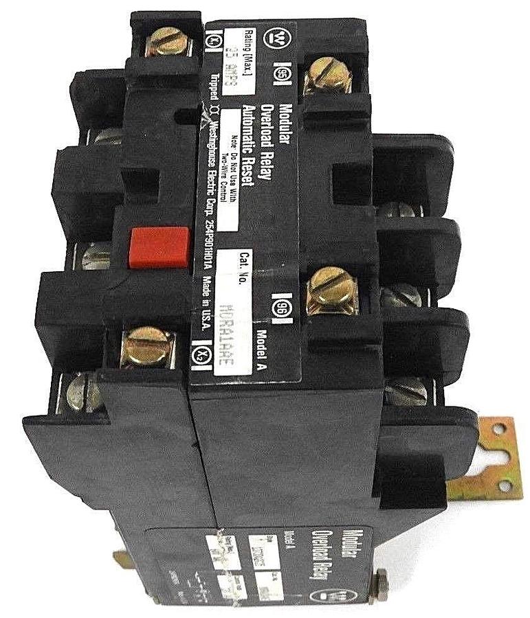 Used WESTINGHOUSE MORA1AAE MODULAR OVERLOAD RELAY MODEL: A, STYLE: 1373D02G35