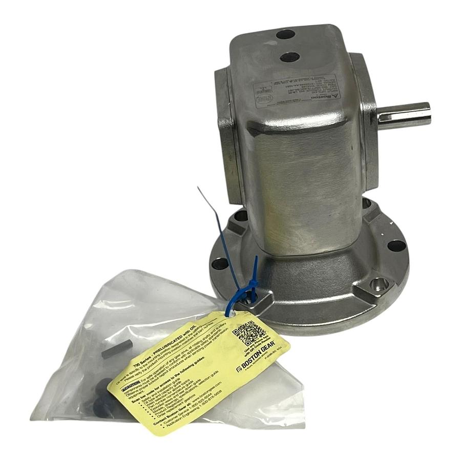 Used Boston Gear SSF715-40K-B5-JS1 Stainless Steel Speed Reducer 40:1 56C w/ Hardware
