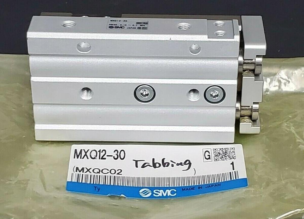 Used NEW SMC MXQ12-30 SERIES MXQ AIR SLIDE TABLE CYLINDER MXQC02 MXQ1230
